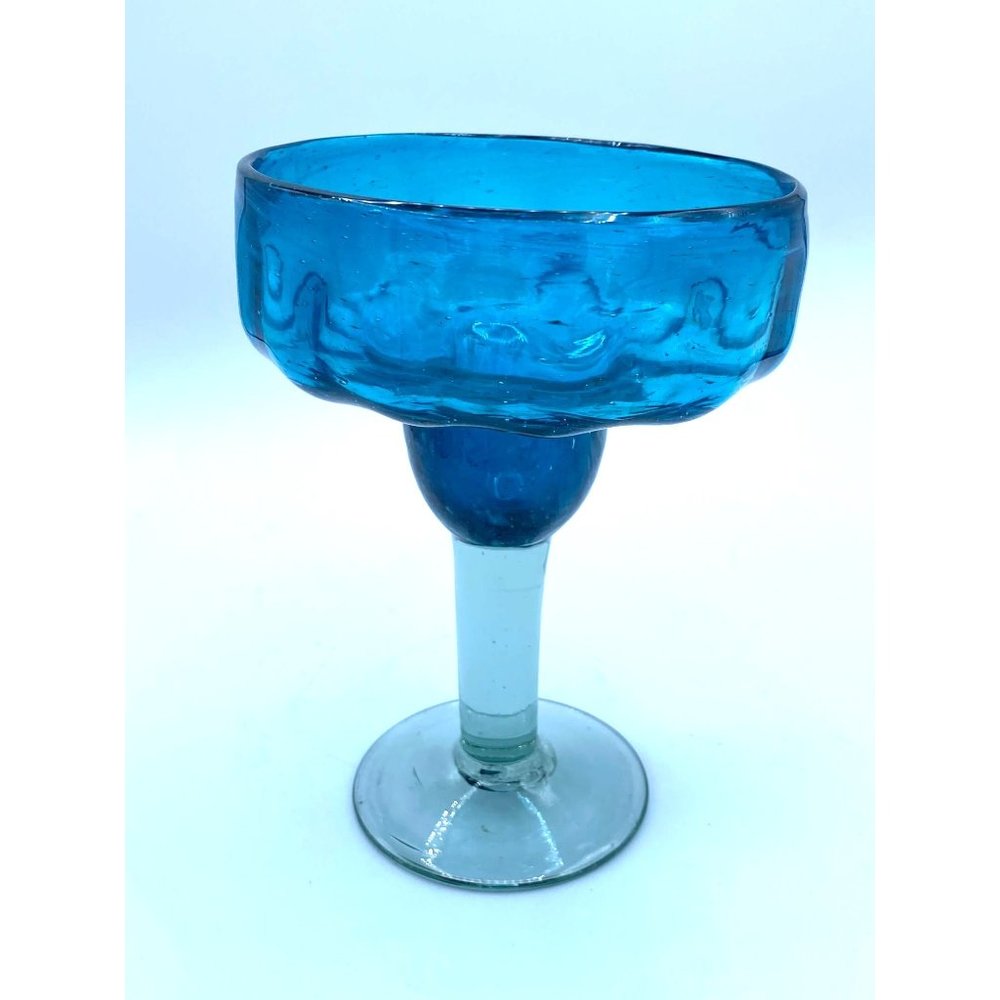 Handblown Aqua Freeze Blue Margarita Glass/Replacement/